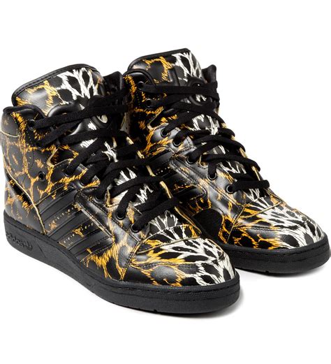 leopard print Adidas high tops